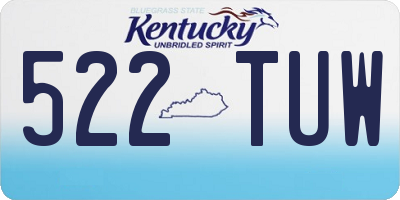 KY license plate 522TUW