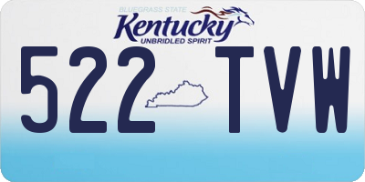 KY license plate 522TVW