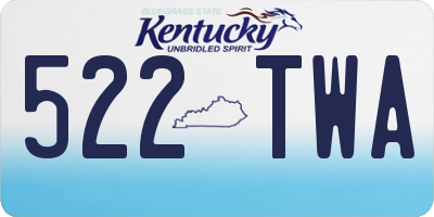 KY license plate 522TWA