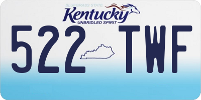 KY license plate 522TWF