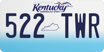 KY license plate 522TWR