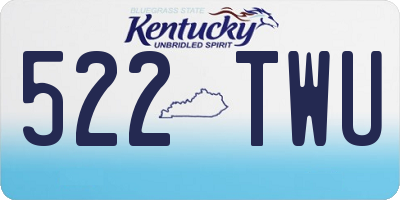 KY license plate 522TWU