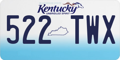 KY license plate 522TWX