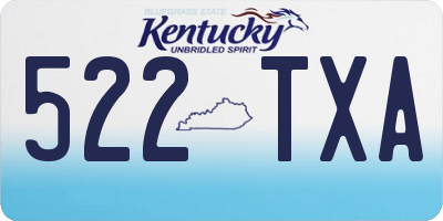 KY license plate 522TXA