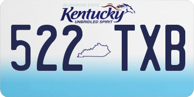KY license plate 522TXB