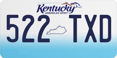 KY license plate 522TXD