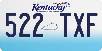 KY license plate 522TXF