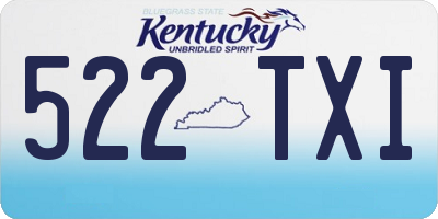 KY license plate 522TXI
