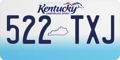 KY license plate 522TXJ
