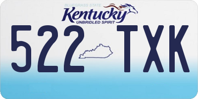 KY license plate 522TXK