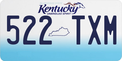 KY license plate 522TXM