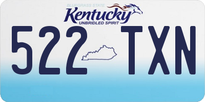 KY license plate 522TXN