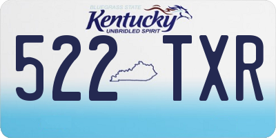 KY license plate 522TXR