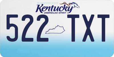 KY license plate 522TXT