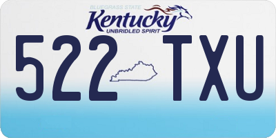 KY license plate 522TXU