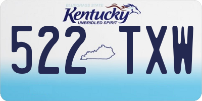 KY license plate 522TXW