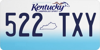 KY license plate 522TXY