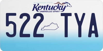 KY license plate 522TYA