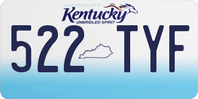 KY license plate 522TYF