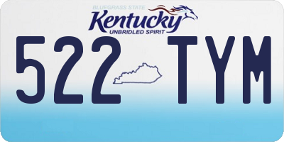 KY license plate 522TYM
