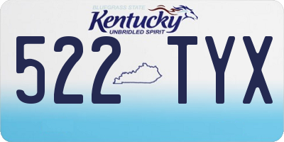 KY license plate 522TYX