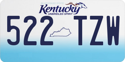 KY license plate 522TZW