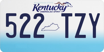 KY license plate 522TZY