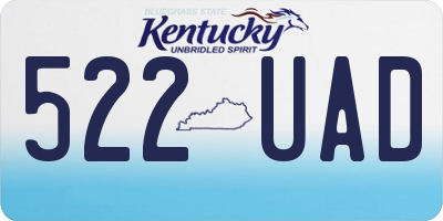 KY license plate 522UAD