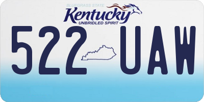 KY license plate 522UAW