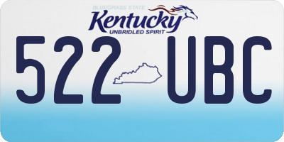 KY license plate 522UBC