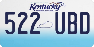 KY license plate 522UBD
