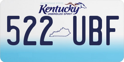 KY license plate 522UBF