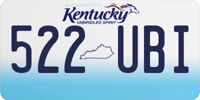 KY license plate 522UBI