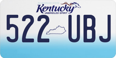 KY license plate 522UBJ
