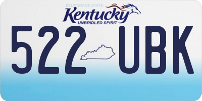 KY license plate 522UBK