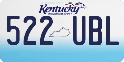 KY license plate 522UBL