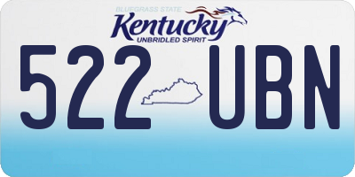 KY license plate 522UBN