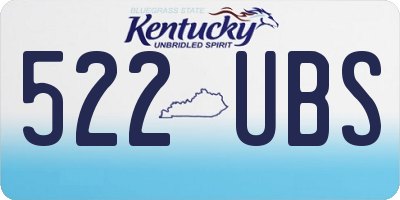 KY license plate 522UBS
