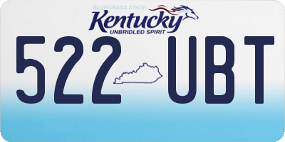 KY license plate 522UBT