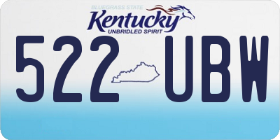 KY license plate 522UBW