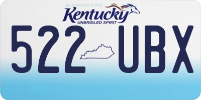 KY license plate 522UBX