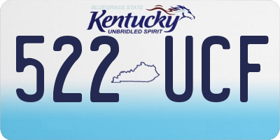 KY license plate 522UCF