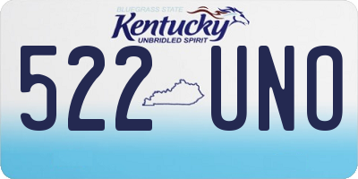 KY license plate 522UNO