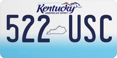 KY license plate 522USC