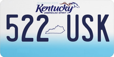 KY license plate 522USK