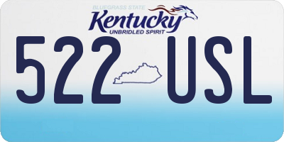 KY license plate 522USL