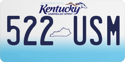 KY license plate 522USM