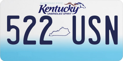 KY license plate 522USN