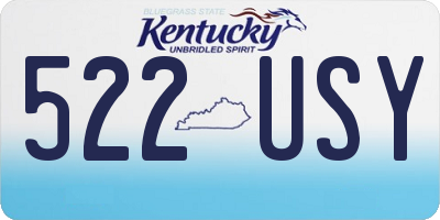 KY license plate 522USY