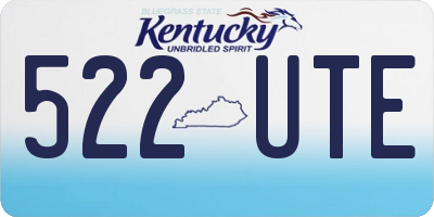 KY license plate 522UTE